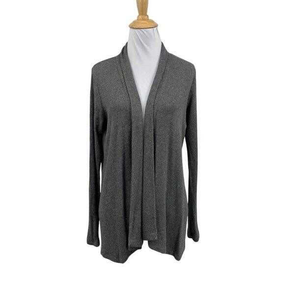 Michael Stars Cardigan Womens XS Extra Small Gray Silver Metallic Open Front - Picture 1 of 12
